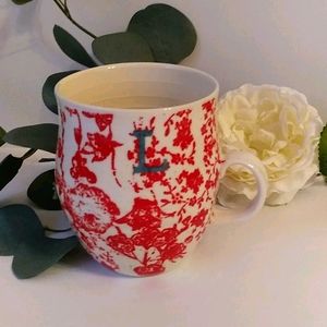 Anthropologie homegrown monogram initial L mug